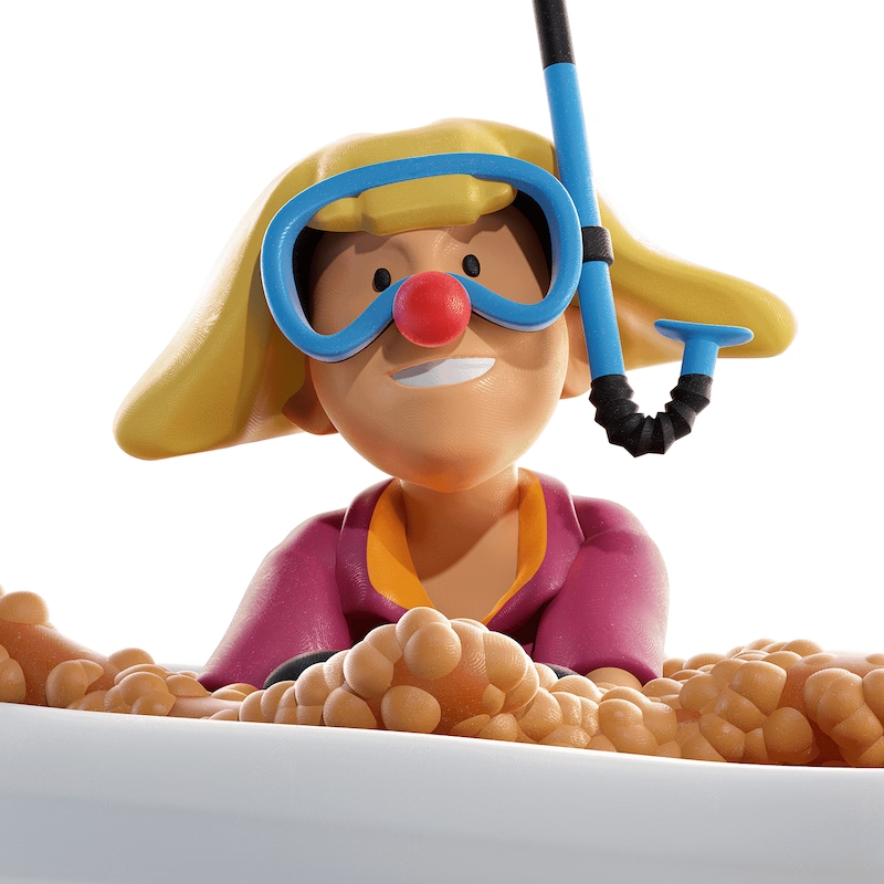 Sainsbury's 3D character close-up