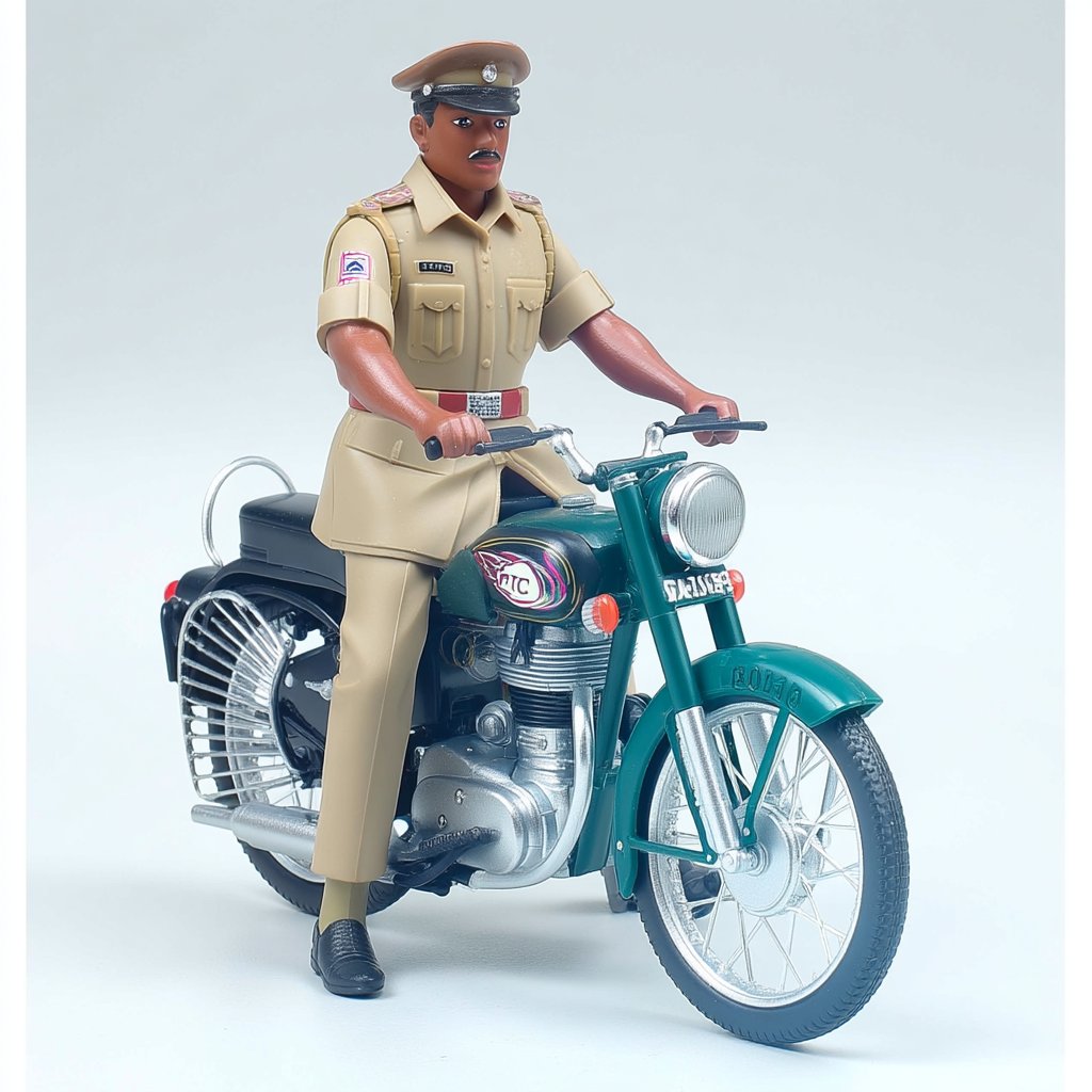 Royal Enfield 125 policeman figure