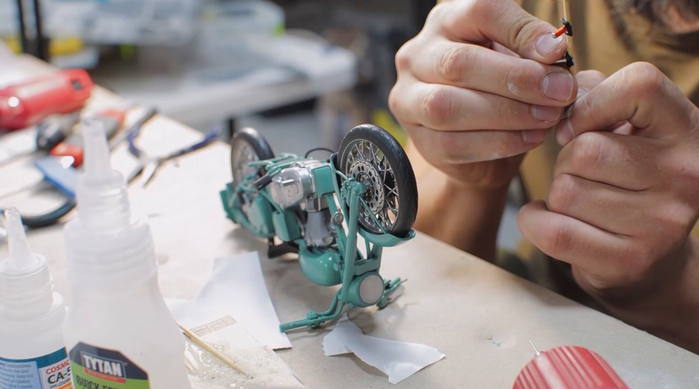 Assembling a miniature bike