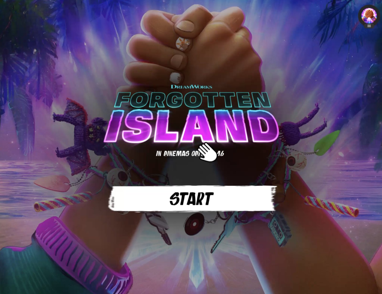 Forgotten Island start screen