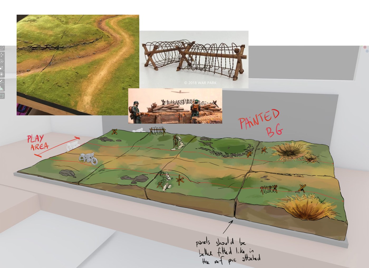 Royal Enfield 125 battleground set sketch