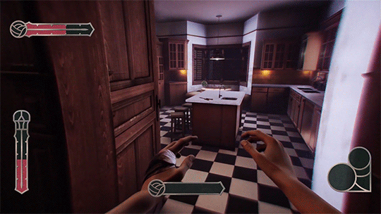 First-person gameplay in the house