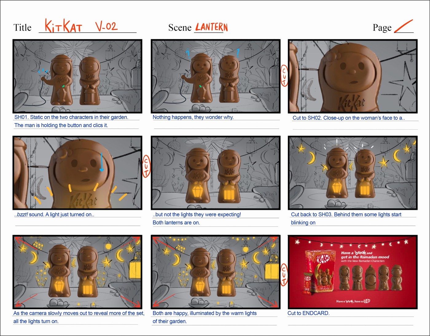 KitKat Ramadan lantern storyboard