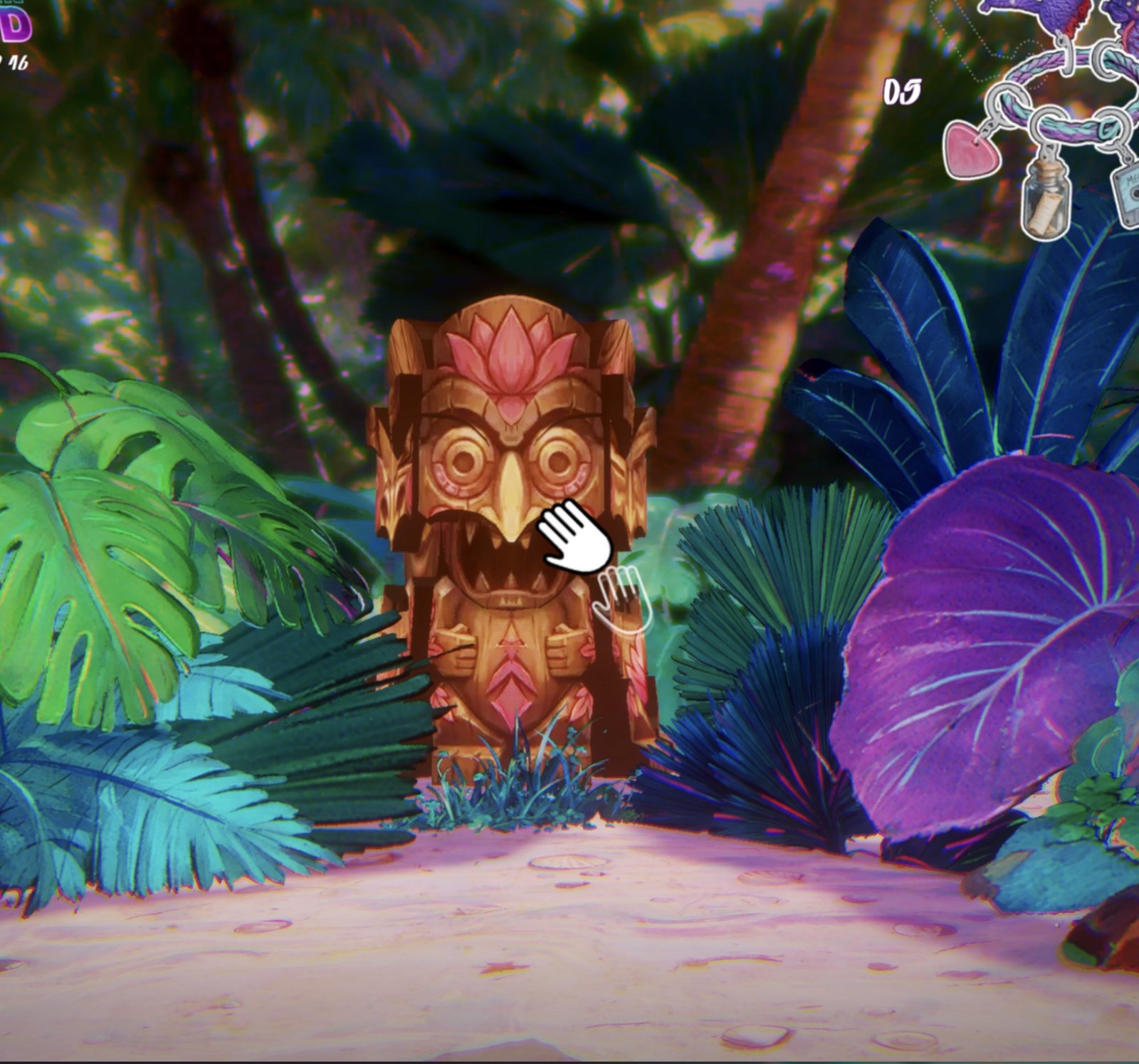 Forgotten Island tiki interaction