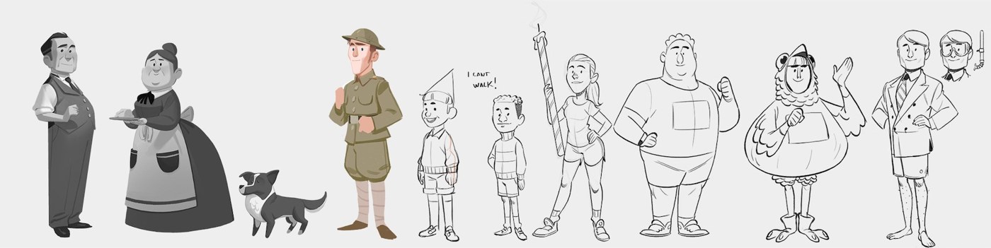 Sainsbury's 150th cast lineup sketches