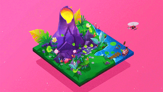 Isometric volcano world